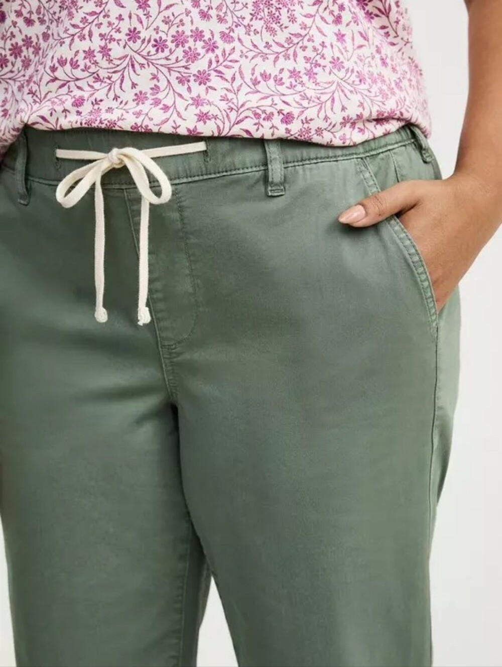 TORRID Weekend Twill Midrise Straight Leg Casual Pants In 00R (10) - Picture 4 of 11